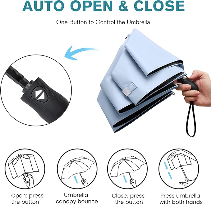 G4Free Mini Ultralight Umbrella UPF 50+ UV Protection Compact Lightweight Travel Umbrella Super Slim Small Portable Automatic Open and Close,40 Inch