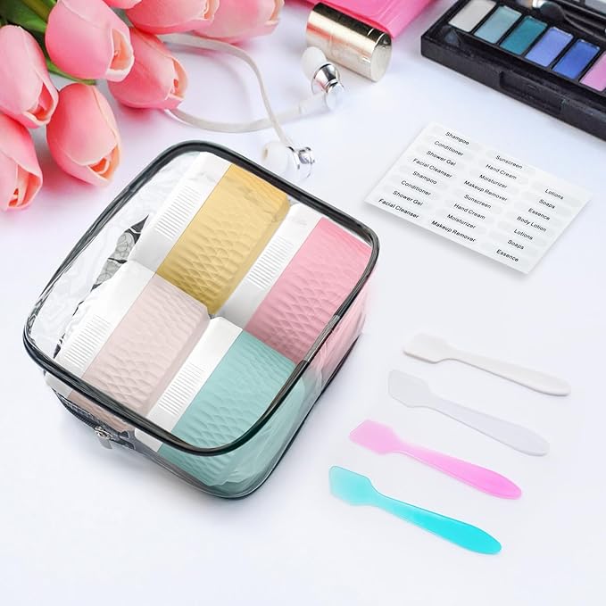 BPA Free Silicone Cream Jars - 2oz TSA Approved Travel Size Containers, Leak-proof with Lid for Cosmetic, Face, Hand, Body Glitters