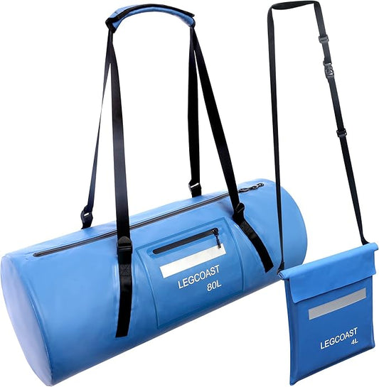 Waterproof Duffel Bag， IPX8 Waterproof Performance Dry Bag， Airtight Zipper Closure， Waterproof bag with diving function，80L large capacity, Large