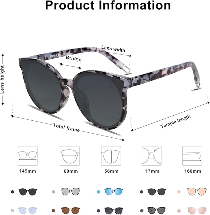 SOJOS Fashion Round Sunglasses for Women Men Oversized Vintage Shades SJ2057