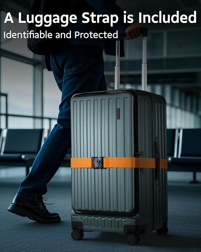 Checked Luggage, Large Suitcase 29 Inch Trunk Luggage with Spinner Wheels, Lightweight ABS+PC Hard Shell with Aluminum Frame, Top Opening, TSA Lock (Green, 1PC)