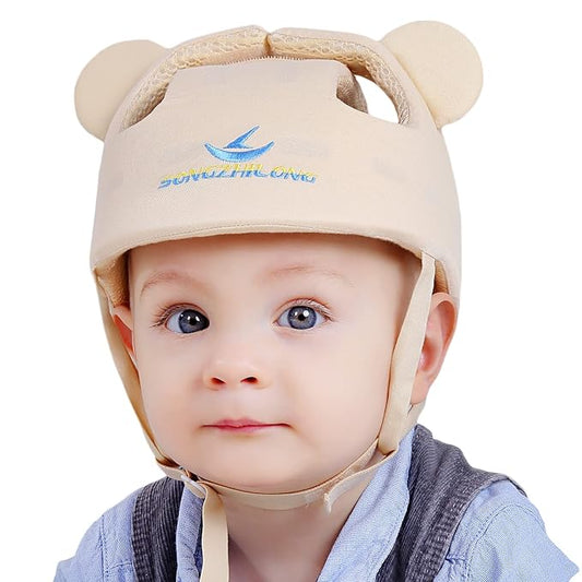 Baby Infant Helmet Toddler Headguard Head Protective Cushion Cute Children Adjustable Helmet Hat Harnesses Cap Kid Child Crawl Walk Playing (Beige)