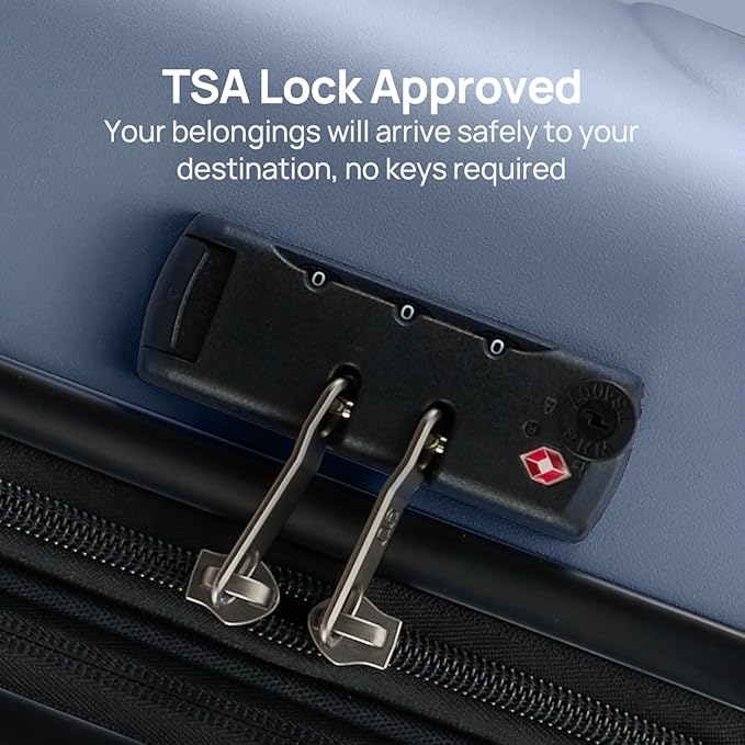 NINETYGO Luggage Sets 2 Piece, Carry On Luggage Airline Approved, Large Checked Luggage with Spinner Wheels, Lightweight, Hard Shell PC Suitcase Sets, TSA Approved, 20in/28in (Shadow, Rhine Basic)