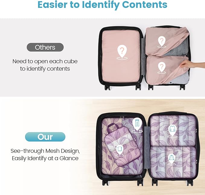 Cambond Compression Packing Cubes for Travel Women - Travel Bags Luggage Organizers Travel Essentials Compression Cubes for Travel Carry on Suitcases Organizer