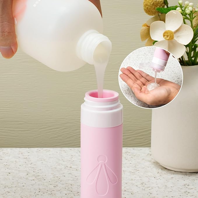 INSFIT Silicone Travel Bottles Set, 6 Pack Travel Size Toiletries, Leakproof Travel Bottles for Toiletries, Travel Accessories for Women, Airplane Travel Essentials, Travel Containers for Toiletries