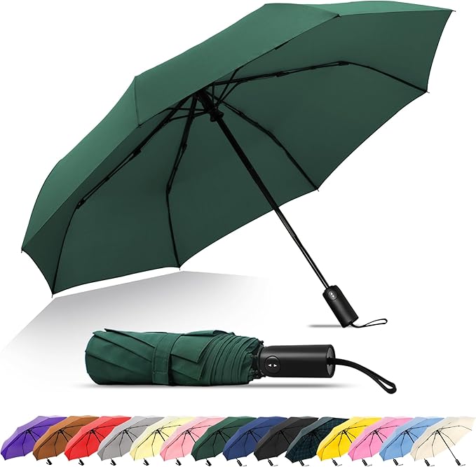 SoulRain Travel Umbrella - Compact Umbrella for Rain - Perfect Large Auto Folding Umbrella - Ideal Car umbrella, Small umbrella, and Travel Companion