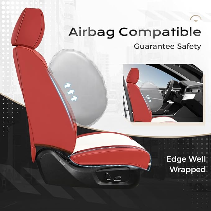 Coverado Seat Covers, Car Seat Covers Front Seats, Car Seat Cover, Car Seat Protector Waterproof, Car Seat Cushion Nappa Leather, Seat Covers Carseat Cover Universal Fit for Most Cars