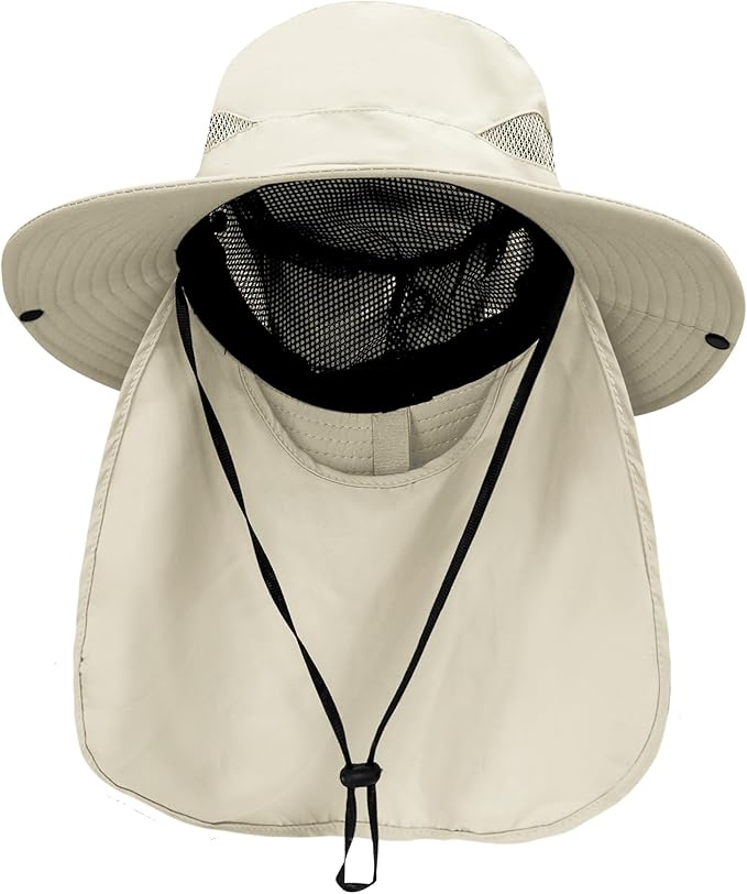 PFFY Sun Bucket Hats for Men Women 3” Wide Brim UPF 50+ Fishing & Beach Hat