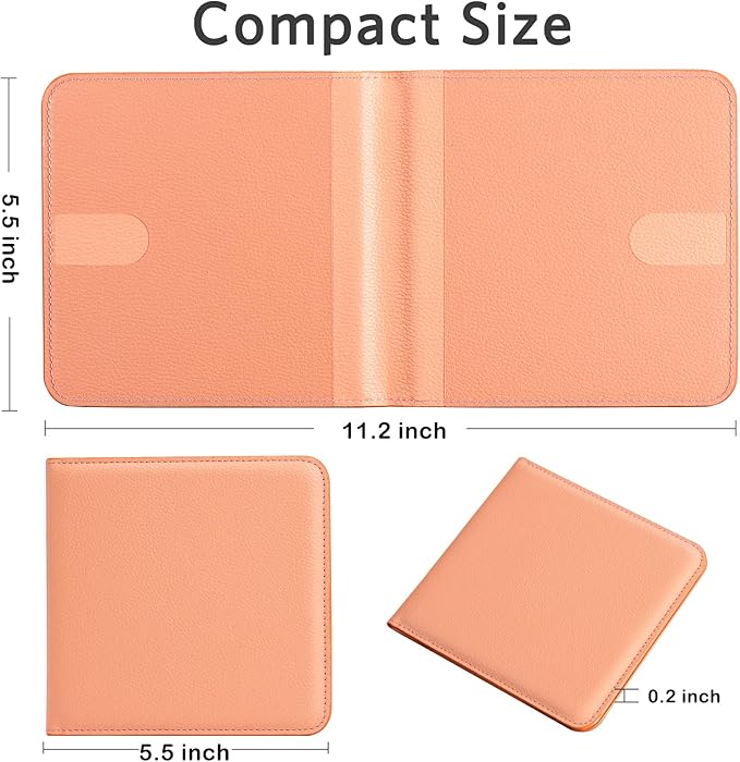 CoBak Car Registration and Insurance Holder - Vehicle Glove Box Car Organizer, Auto Truck Comparment Accessories Case for Essential Document, Driver License, Cards (Orange Pink)