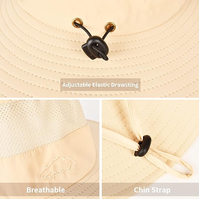 Sun Hats for Men Women Fishing Hat UPF 50+ Breathable Wide Brim Summer UV Protection Hat
