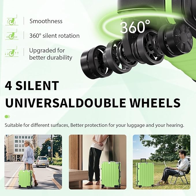 Krute Luggage 28 Inch Aluminum Frame Luggages TSA Lock No Zipper Checked Suitcase with Spinner Wheels Hardshell Lightweight PC+ABS Large Suit Case