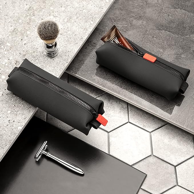 TOOLETRIES The Koby Mini Kit - Silicone Toiletry Organizer, Bathroom Travel Bag - Features Heavy-Duty Zipper, Leak Resistance, Easy to Clean - Charcoal