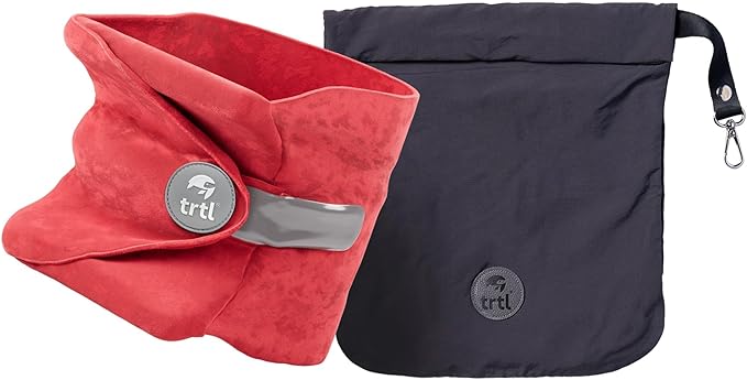 trtl Pillow - Scientifically Proven, Super Soft Neck Support Travel Pillow for Sleeping - Lightweight and Machine Washable - Ergonomic Design for Traveling on Airplanes, Cars, and Trains - Coral