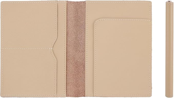 STAR VISTA Albatross Leather Travel Passport Holder, Minimalist Design, Calfskin Leather Case for Women and Men - Slim Passport Wallet, Bifold, RFID Blocking, Ivory