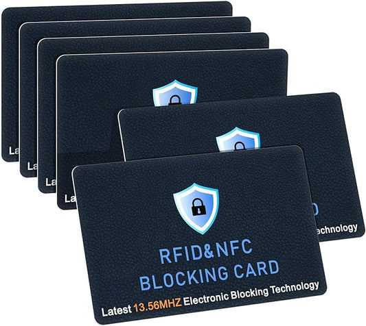 Vancle 6 Pack RFID Blocking Card, NFC-Blocking Credit Card Protector, Anti-Theft Protector for ID ATM Guard Debit Cards, Entire Wallet & Purse Protector