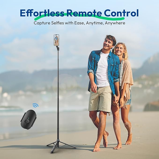 ULANZI TT88 Magnetic Tripod for iPhone 17, 57" Extendable Selfie Stick w Remote, 2-in-1 Phone Clip & Dual Cold Shoe Mounts-Lightweight Phone Tripod Stand for Vlogging, Travel, Video Recording, Black