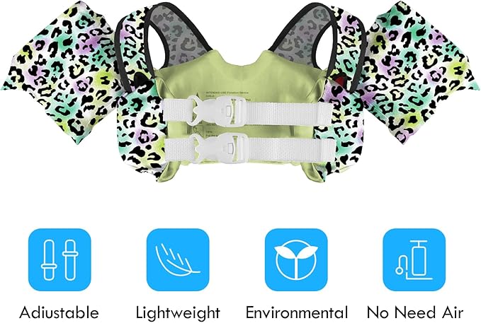 Chriffer Kids Swim Vest Life Jacket for 30-55 Pounds Boys and Girls, Toddler Floaties with Shoulder Harness Arm Wings for 2,3,4,5,6,7 Years Old Baby