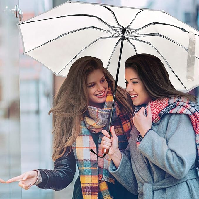Lejorain Golf Large Inverted Umbrella - Black Big Windproof Heavy Duty Upside Down 46/50/54 Inch Compact Reverse Car Automatic Folding Reflective Umbrella