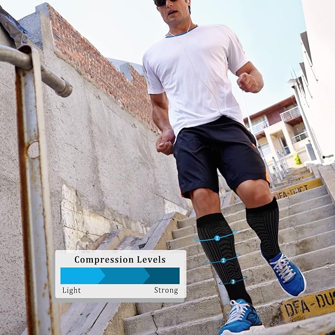 FuelMeFoot 3 Pack Copper Compression Socks - Compression Socks Women & Men Circulation - Best for Medical,Running,Athletic