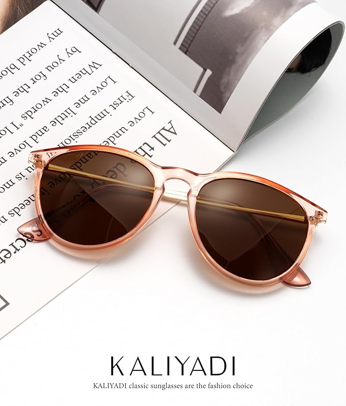KALIYADI Sunglasses Womens Polarized Womens-Sunglasses: Trendy Sun Glasses with UV400 Retro Style for Party Beach Shopping