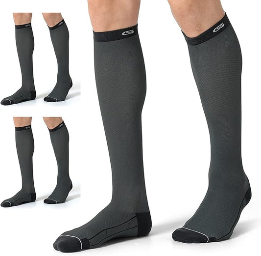 CS CELERSPORT 3 Pairs Compression Socks for Men and Women 20-30mmHg Running Athletic Support Socks