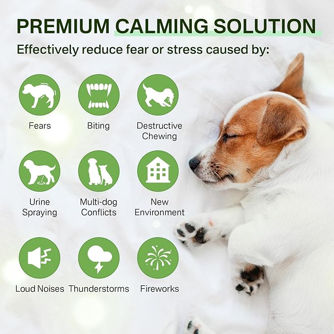 Dog Calming Diffuser with Timing Functions, 6-in-1 Dog Anxiety Relief Diffuser Kit, 120-Day Anxiety Relief, Stress Relaxation Pheromones Calming for All Dogs (2 Diffusers + 4 Refills)