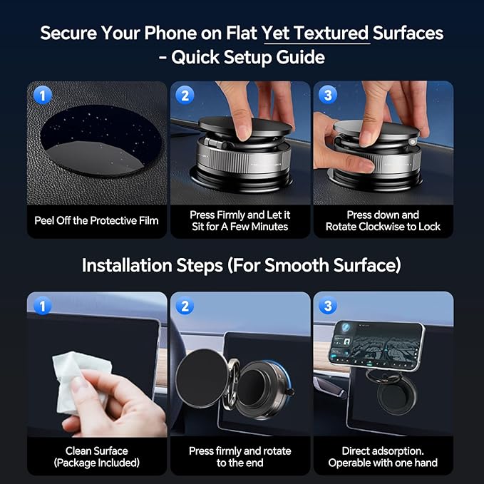 Miedecdel Magnetic Phone Holder for MagSafe, 360° Adjustable Car Phone Mount with 96+LBS Strongest Suction & 2800gf Strongest Magnetic for Dashboard/Gym/Mirror, Compatible with iPhone & Android