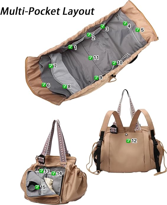 Essential Tote Bag,Multifunctional Organizer Bag,Boasts Great Storage Capacity, Backpack Crossbody Shoulder,for Everyday