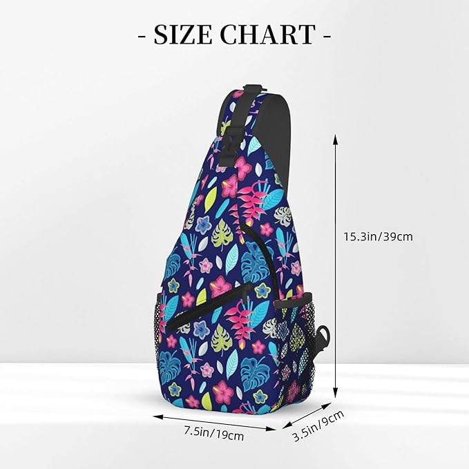 Hawaii Tropical Palm Sling Backpack Crossbody Bag Casual Chest Bags Travel Hiking Daypack Shoulder Bag for Women Men
