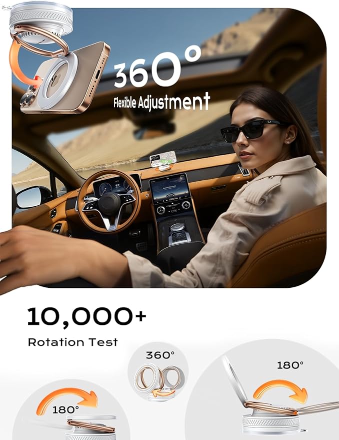 MAGIC JOHN Car Phone Holder for Magsafe [2-in-1 Fragrance Diffuser & Magnetic Phone Holder] 360° Adjustable Car Phone Mount, Phone Holders for Your Car for iPhone 17 Pro Max 16 15 14 13 12 Air Plus