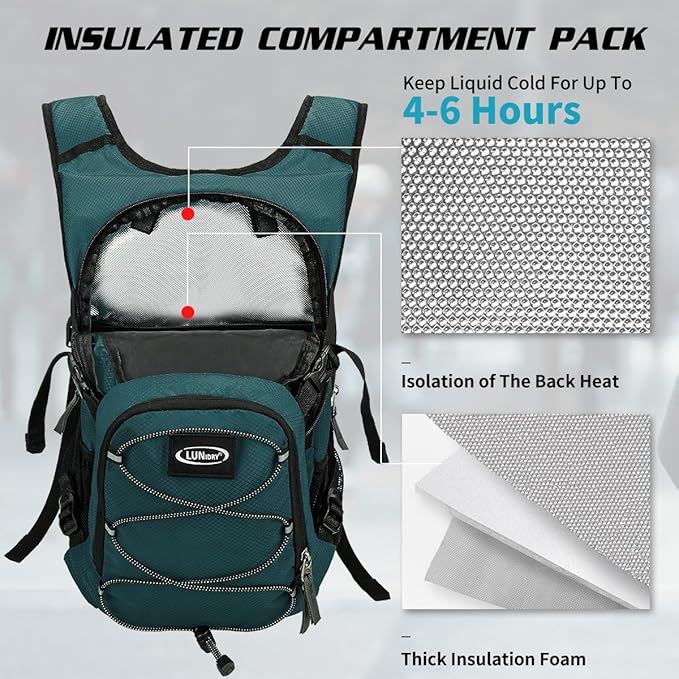 Hydration Backpack with 3L Water Bladder, Insulated Running Hydration Pack Hydropack, Lightweight Water Backpack for Hiking Cycling Camping Biking for Men Women