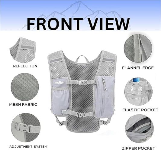 Running Hydration Vest for Men Women, Lightweight Reflective Hydration Backpack with 1.5L Water Bladder Bag for Hiking, Running, Cycling