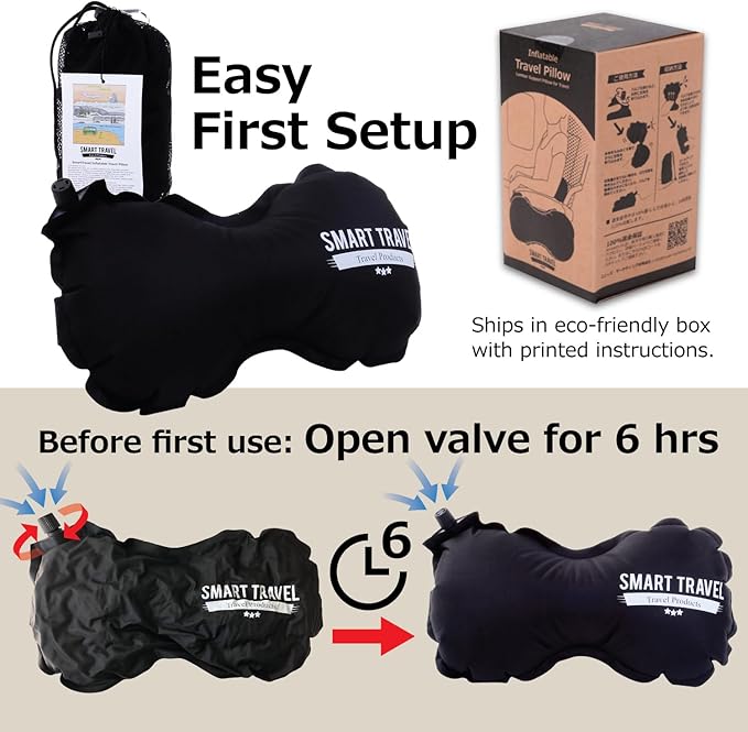 SmartTravel Travel Products Inflatable Lumbar Support Pillow for Airplane & Office – Firm, Adjustable Back Cushion for Long Flights