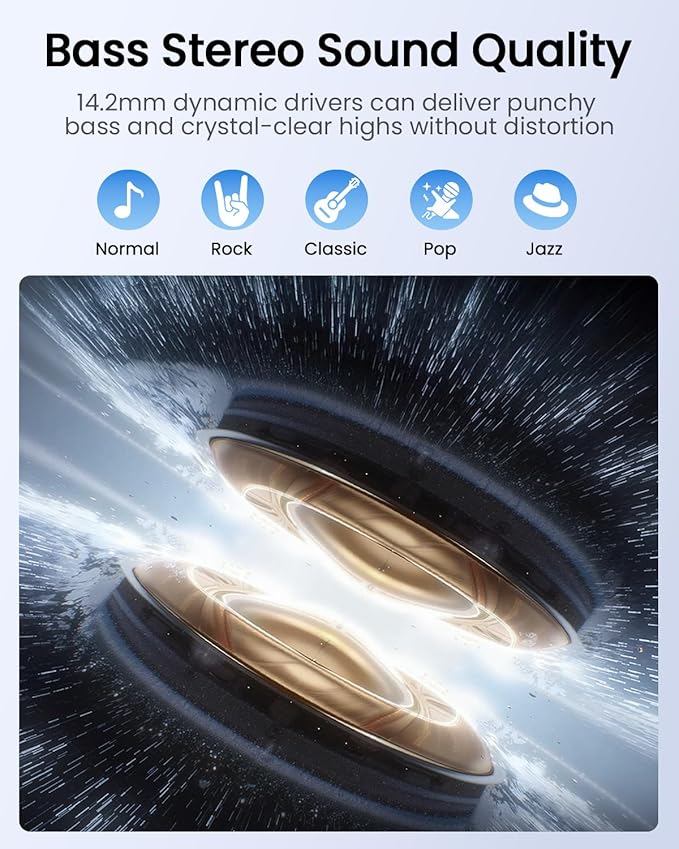 ZIUTY Wireless Earbuds Bluetooth Headphones, ANC/ENC Noise Cancelling, Ear Buds with Multifuntional Touch Screen, 40H Stereo Sound for Sports, IPX7 Clear Calls, 5 EQ for iOS Android (Jet Black)