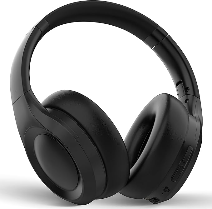 Active Noise Cancelling Headphones, Bluetooth Over Ear, Hi-Fi Stereo,100H Playback Time, High-Resolution Audio, Water Resistant, Deep Bass, Memory Foam Ear Cups, Home, Office, Studio,Travel, Work, Gym