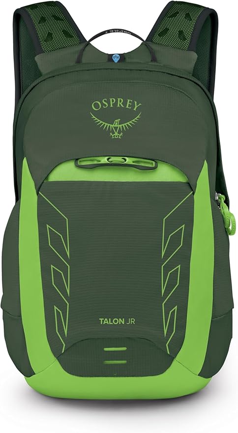 Osprey Talon Jr Boy's Lightweight Hiking Backpack - Kids Adventure Backpack for Travel & Camping, Green Canopy