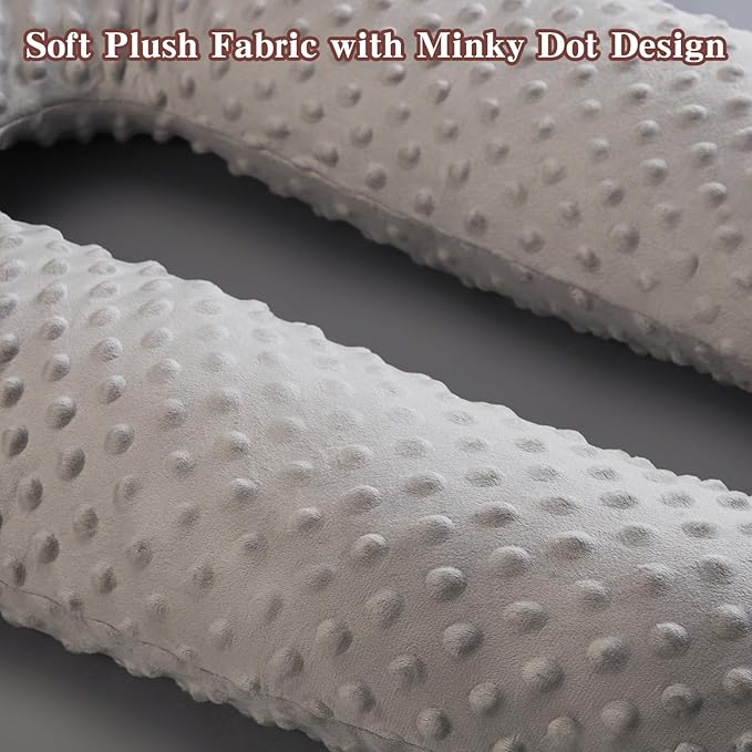 Travel Pillow for Kids Adult, Pillow for Car Sleeping Ultra Large U-Shaped with Removable Soft Cover Support Fix Neck and Body Sitting/Sleeping on The Trip (Grey)