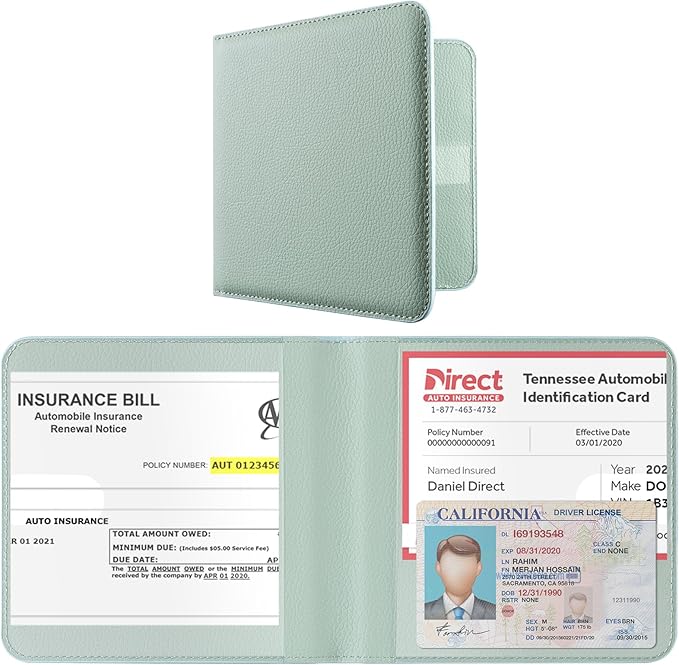 CoBak Car Registration and Insurance Holder - Vehicle Glove Box Car Organizer, Auto Truck Comparment Accessories Case for Essential Document, Driver License, Cards