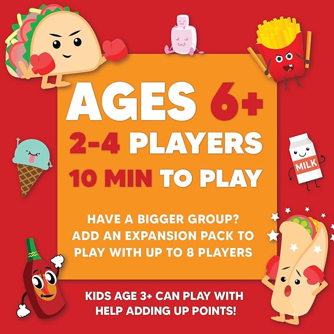 Taco vs Burrito - Family Card Game and Board Games for Kids 6-8, 8-12, Teens, and Adults - Fun, Fast-Paced, and Easy to Learn for Birthday, Game Night, Travel, and Parties