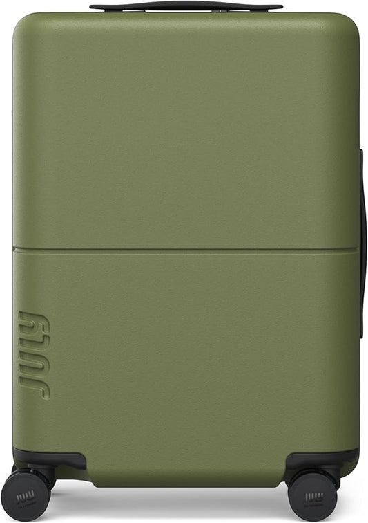 Carry On Essential - 20" Airline Approved Carry On Luggage with Wheels, Travel Suitcase for Men & Women - Premium Rolling Suitcase, TSA Lock, Polycarbonate Shell, Spinner Wheels - Moss