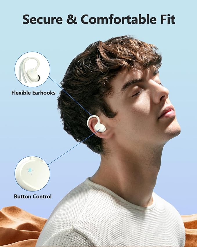 Ear buds Wireless Bluetooth Earbuds Sport 2025 NEW Bluetooth 5.3 Headphones 128H Playtime with LED Display Powerful Bass Over Ear Earphones with Earhooks IP7 Waterproof for Gym/Running/Workout