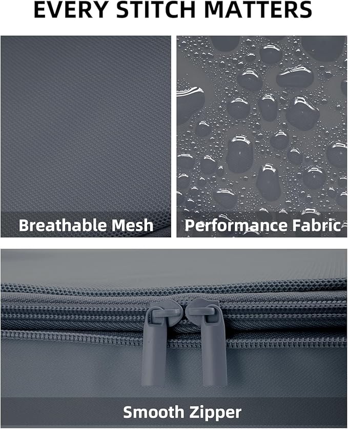 6 Set Compression Packing Cubes for Travel, Large Medium Small Luggage Organizers, Storage Bags for Clothes (6 Pack, Charcoal Gray)