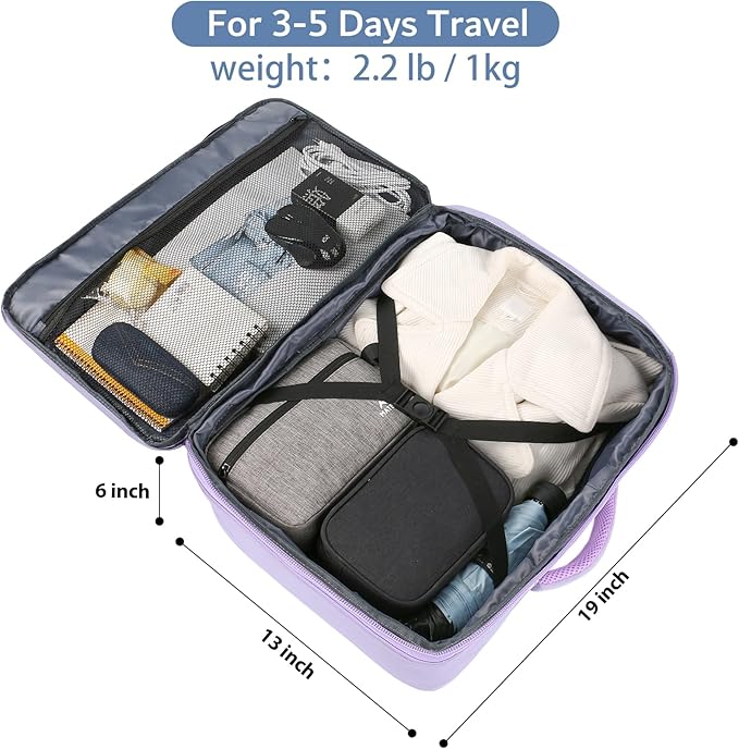 MATEIN Carry on Backpack for Women, 40L Heavy Duty Travel Backpack Airplane Approved, Expandable Simple Fashion Daypack, Frequent Traveler Gifts, Light Purple