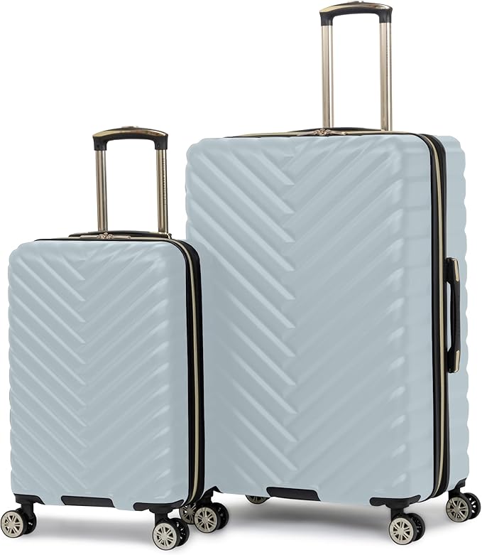 Kenneth Cole REACTION Women's Madison Square Hardside Chevron Expandable Luggage, Slate, 2-Piece Set (20" & 28")