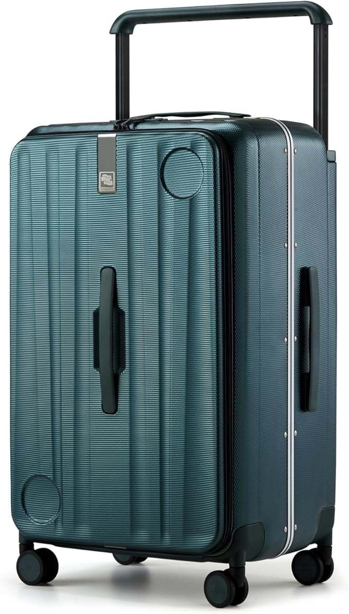 Hanke Multifunctional 26 Inch Hard Shell Suitcases with Wheels Travel Approved Luggage Large Rolling Suitcase Checked Luggage for Women Men(Blackish Green)