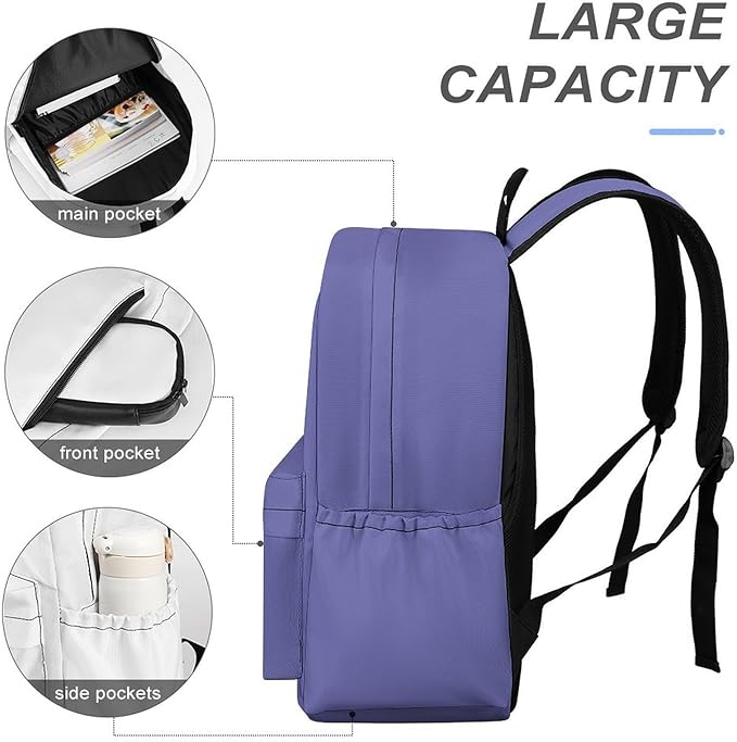 Very Peri Backpack Adult Travel Daybag for Women Men College Backpack for Vacation Hiking Camping Bag