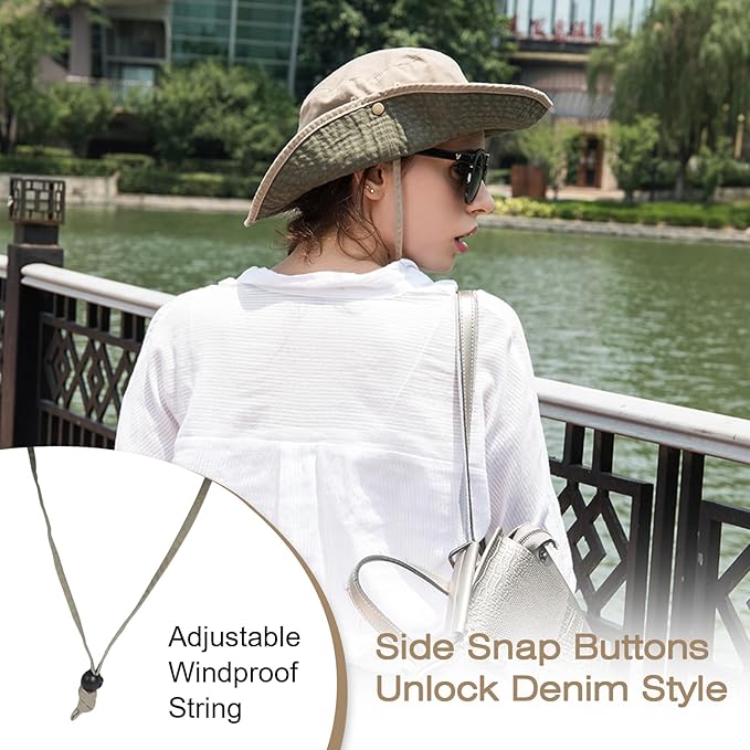 Bucket Hat Wide Brim UV Protection Sun Hat Boonie Hats Fishing Hiking Safari Outdoor Hats for Men and Women