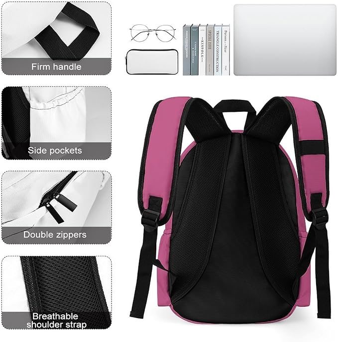 Viva Magenta Backpack Adult Travel Daybag for Women Men College Backpack for Vacation Hiking Camping Bag