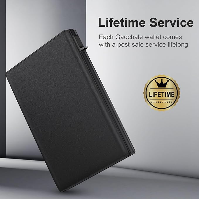 GAOCHALE Wallet for Men Pop up Card Holder, Smart, Slim, Minimalist Design for Front Pocket, Premium RFID Blocking, 10-14 Card Capacity | ID Window | Cash Slot(Black)