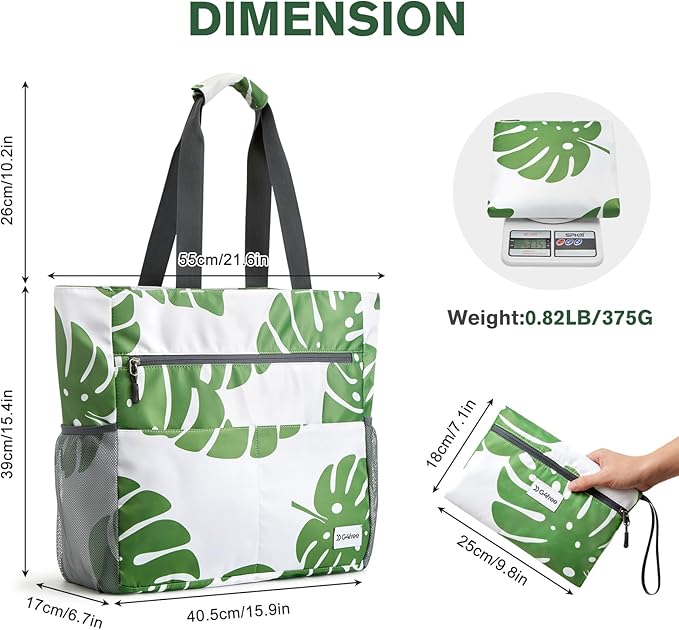 G4Free Beach Bag, Waterproof Sandproof Beach Tote Bag, Large Capacity Foldable for Women